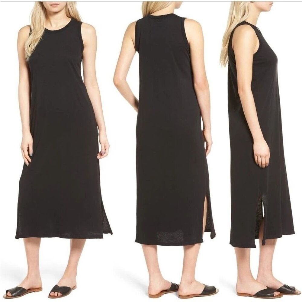 Current/Elliott Dress 1 distressed Perfect Muscle Tee Maxi Black (2-4)